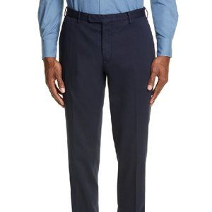 Boglioli Sz 48 Navy Flat Front Slim Fit Dress Pant